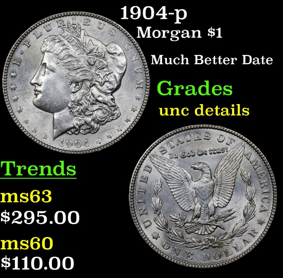 1904-p Morgan Dollar $1 Grades Unc Details