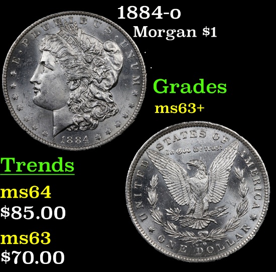 1884-o Morgan Dollar $1 Grades Select+ Unc