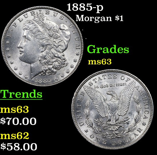 1885-p Morgan Dollar $1 Grades Select Unc