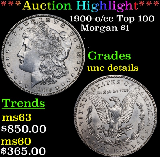 ***Auction Highlight*** 1900-o/cc Top 100 Morgan Dollar $1 Grades Unc Details (fc)