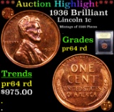 Proof ***Auction Highlight*** 1936 Brilliant Lincoln Cent 1c Graded Choice Proof Red By USCG (fc)