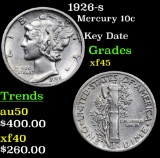1926-s Mercury Dime 10c Grades xf+