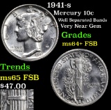1941-s Mercury Dime 10c Grades Choice Unc+ FSB