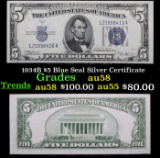 1934B $5 Blue Seal Silver Certificate Grades Choice AU/BU Slider