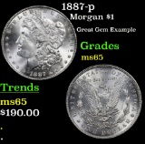 1887-p Morgan Dollar $1 Grades GEM Unc