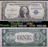 1935A $1 Blue Seal Silver Certificate Grades xf+
