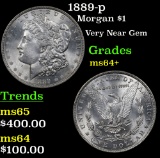 1889-p Morgan Dollar $1 Grades Choice+ Unc
