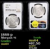 NGC 1888-p Morgan Dollar $1 Graded ms63 By NGC