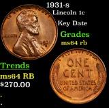 1931-s Lincoln Cent 1c Grades Choice Unc RB
