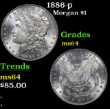 1886-p Morgan Dollar $1 Grades Choice Unc