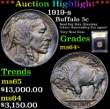 ***Auction Highlight*** 1919-s Buffalo Nickel 5c Graded Choice+ Unc BY USCG (fc)