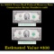 2x 2003A Green Seal Federal Reserve Note Consecutive Serial Numbers Grades Gem++ CU