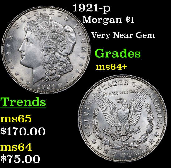 1921-p Morgan Dollar $1 Grades Choice+ Unc