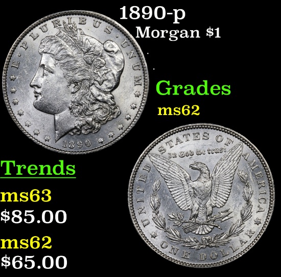 1890-p Morgan Dollar $1 Grades Select Unc