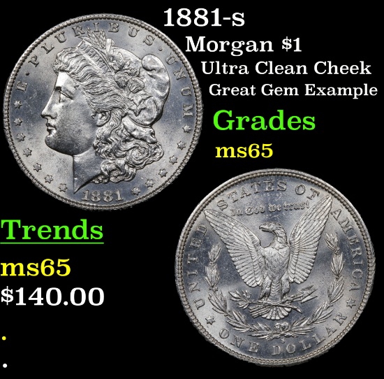 1881-s Morgan Dollar $1 Grades GEM Unc