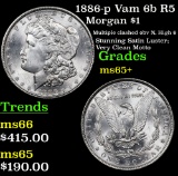 1886-p Vam 6b R5 Morgan Dollar $1 Grades GEM+ Unc