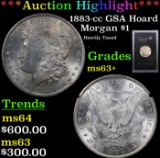 ***Auction Highlight*** 1883-cc GSA Hoard Morgan Dollar $1 Grades Select+ Unc (fc)