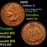 1909 Indian Cent 1c Grades Select Unc BN