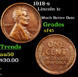 1918-s Lincoln Cent 1c Grades xf+