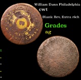 William Dunn Philadelphia Civil War Token 1c Grades ag