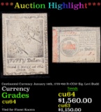 ***Auction Highlight*** Continental Currency January 14th, 1779 $50 Fr-CC97 Sig. Levi Budd Grades Ch