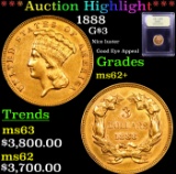 ***Auction Highlight*** 1888 Three Dollar Gold 3 Graded Select Unc By USCG (fc)