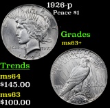 1926-p Peace Dollar $1 Grades Select+ Unc