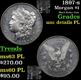 1897-s Morgan Dollar $1 Grades Unc Details PL