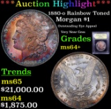 ***Auction Highlight*** 1880-o Rainbow Toned Morgan Dollar $1 Graded Choice+ Unc By USCG (fc)