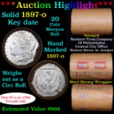 ***Auction Highlight*** Full solid Key date 1897-o Morgan silver dollar roll, 20 coin (fc)