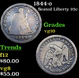 1844-o Seated Liberty Quarter 25c Grades vg+