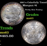 1887-s Colorfully Toned Morgan Dollar $1 Grades Select Unc