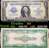 1923 $1 Large Size Blue Seal Silver Certificate, Signatures of Woods & White Fr-238 Grades f, fine