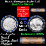 Buffalo Nickel Shotgun Roll in Old Bank Style 'Los Angeles Trust And Savins Bank'  Wrapper 1923 & d