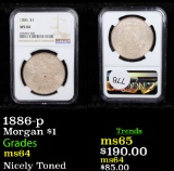 NGC 1886-p Morgan Dollar $1 Graded ms64 By NGC