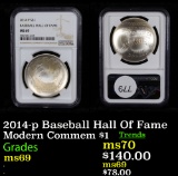 NGC 2014-p Baseball Hall Of Fame Modern Commem Dollar $1 Graded ms69 By NGC