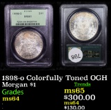 PCGS 1898-o Colorfully Toned OGH Morgan Dollar $1 Graded ms64 By PCGS