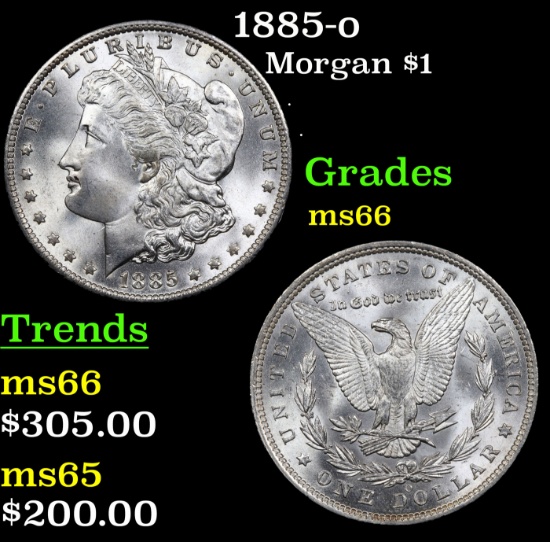 1885-o Morgan Dollar $1 Grades GEM+ Unc