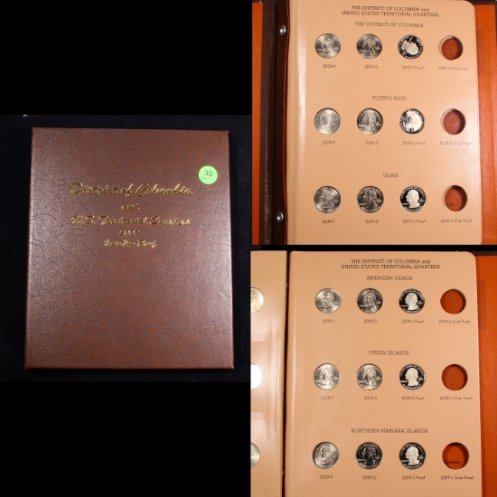Near Complete D.C. and Territorial Washington Quarter Book 2009 18 coins