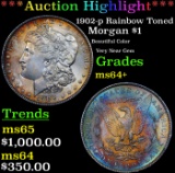 ***Auction Highlight*** 1902-p Rainbow Toned Morgan Dollar $1 Grades Choice+ Unc (fc)