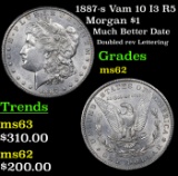 1887-s Vam 10 I3 R5 Morgan Dollar $1 Grades Select Unc