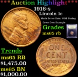 ***Auction Highlight*** 1916-s Lincoln Cent 1c Graded GEM Unc RB By USCG (fc)