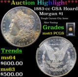 ***Auction Highlight*** PCGS 1883-cc GSA Hoard Morgan Dollar $1 Graded ms63 By PCGS (fc)