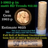 Uncirculated Shotgun Lincoln 1c roll, 1962-p 50 pcs Brandt Wrapper