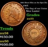 1863 Shoot Him on the Spot Dix Civil War Token 1c Grades Choice AU