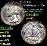 1948-s Washington Quarter 25c Grades GEM+ Unc