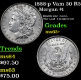 1888-p Vam 30 R5 Morgan Dollar $1 Grades Select+ Unc