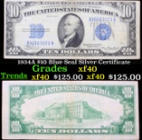 1934A $10 Blue Seal Silver Certificate Grades xf