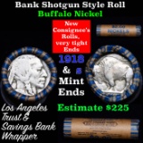 Buffalo Nickel Shotgun Roll in Old Bank Style 'Los Angeles Trust And Savins Bank'  Wrapper 1918 & s