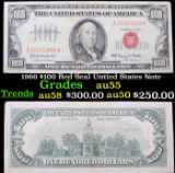 1966 $100 Red Seal Untied States Note Grades Choice AU